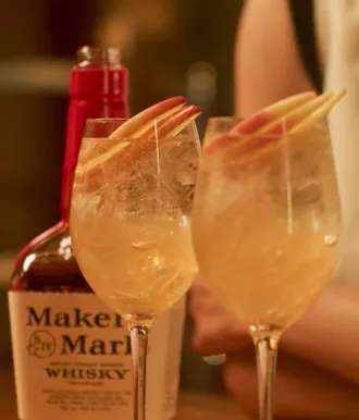 Spiced apple spritz cocktail