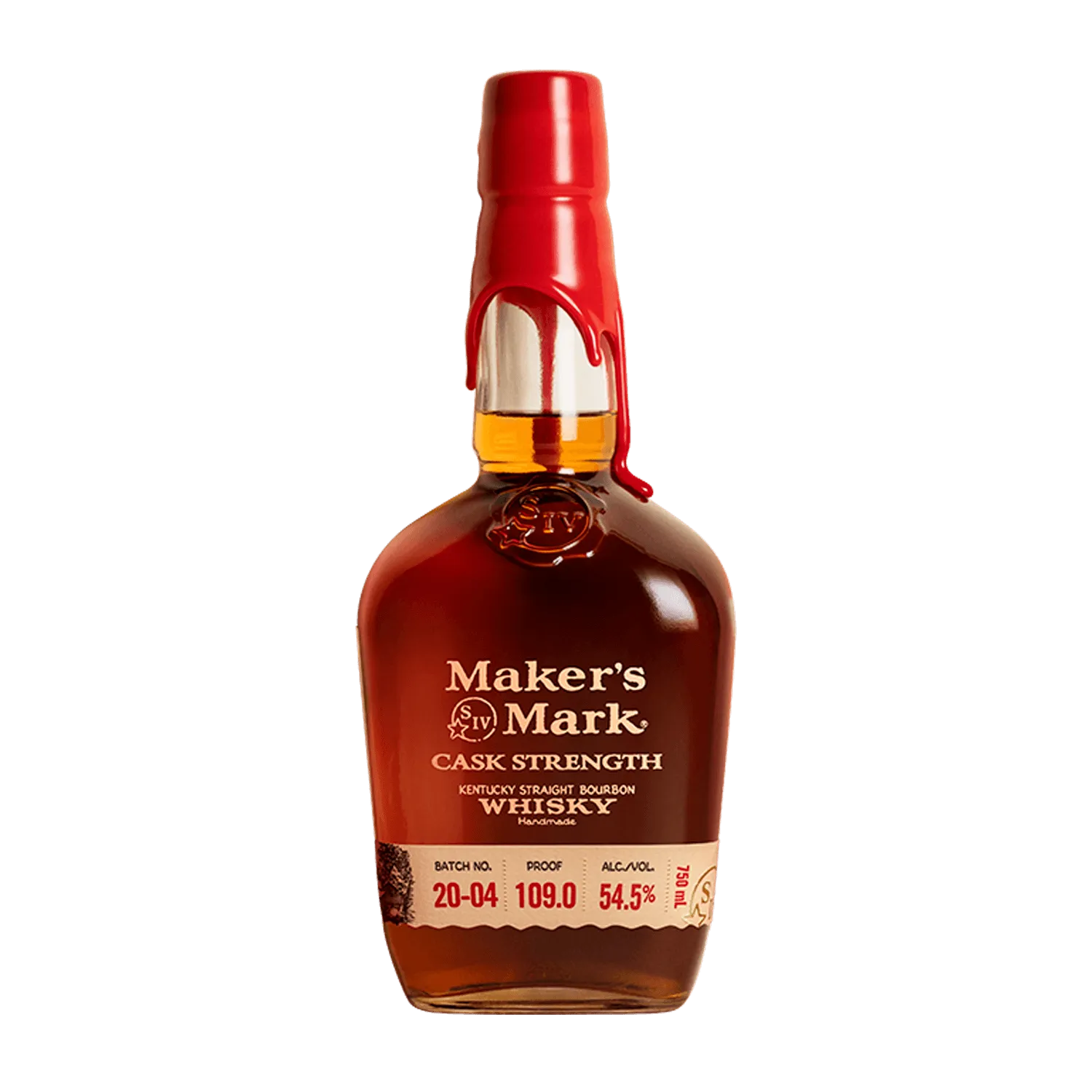 Maker’s Mark Cask Strength bourbon bottle