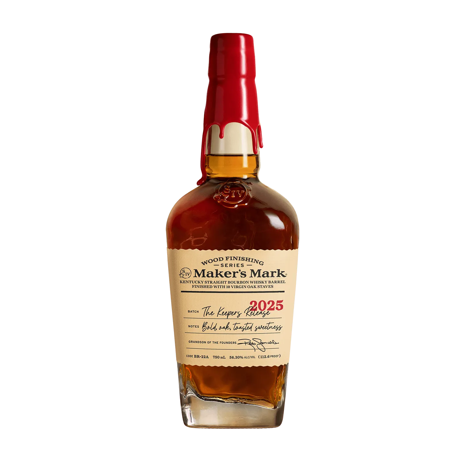 Maker’s Mark Wood Finishing Keepers Series 2025 bourbon bottle