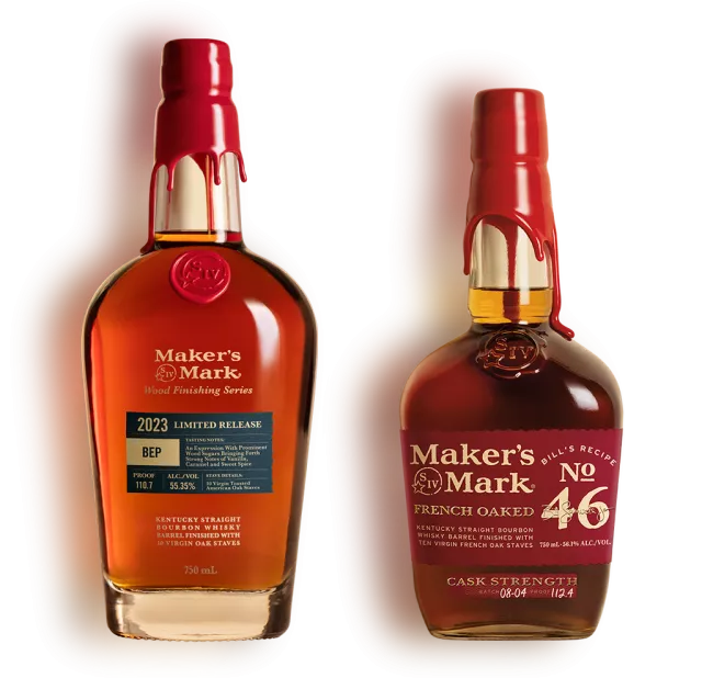 A photo of Makers Mark 2023 Limited Release BEP and Makers Mark 46 Cask Strength