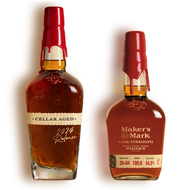 Makers mark whiskey drop for october cellar aged and cask strength