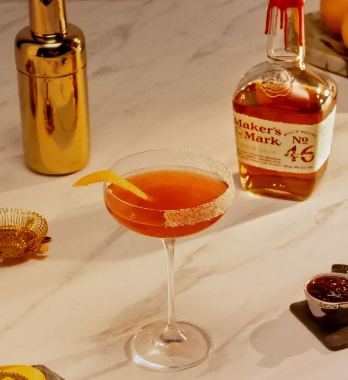 Spiced Cranberry Sidecar cocktail