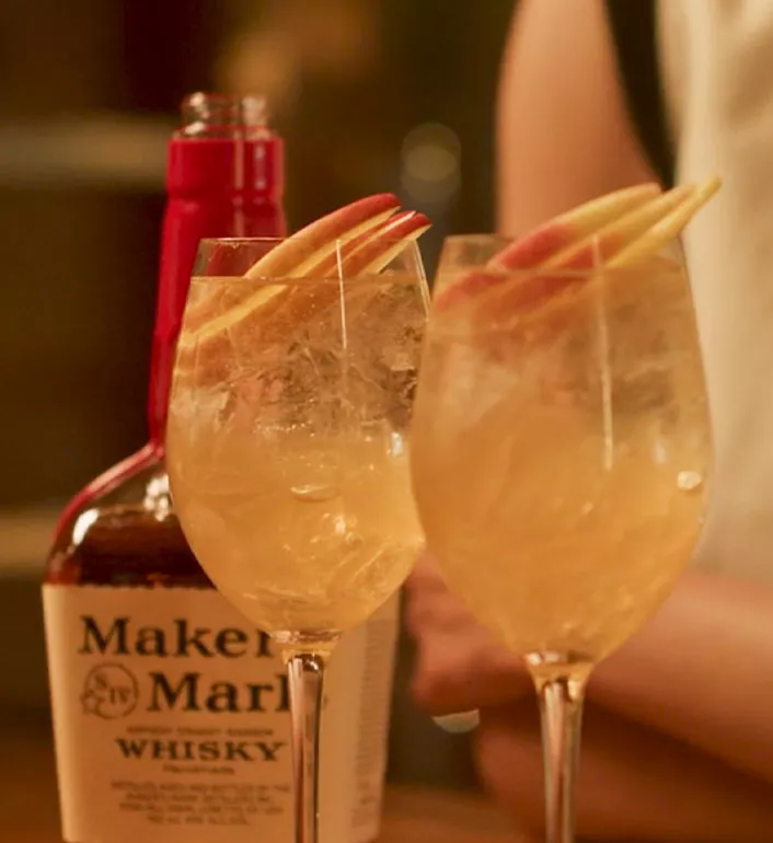 Spiced apple spritz cocktail